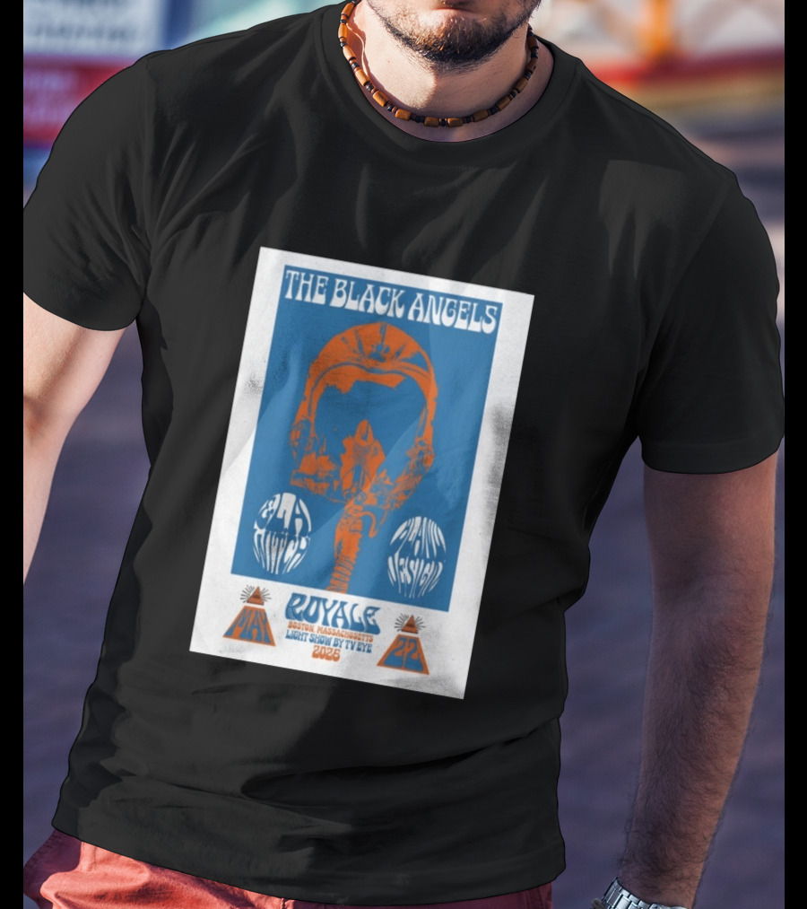The Black Angels Royale Boston MA May 22 2026 Light Show By TV Eye Psychedelic Helmet T-Shirt