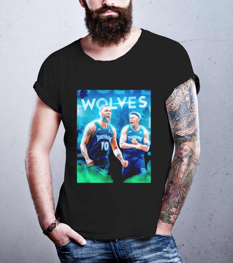Wolves Timberwolves Kyrie Irving Anthony Edwards Basketball NBA Stars T-Shirt