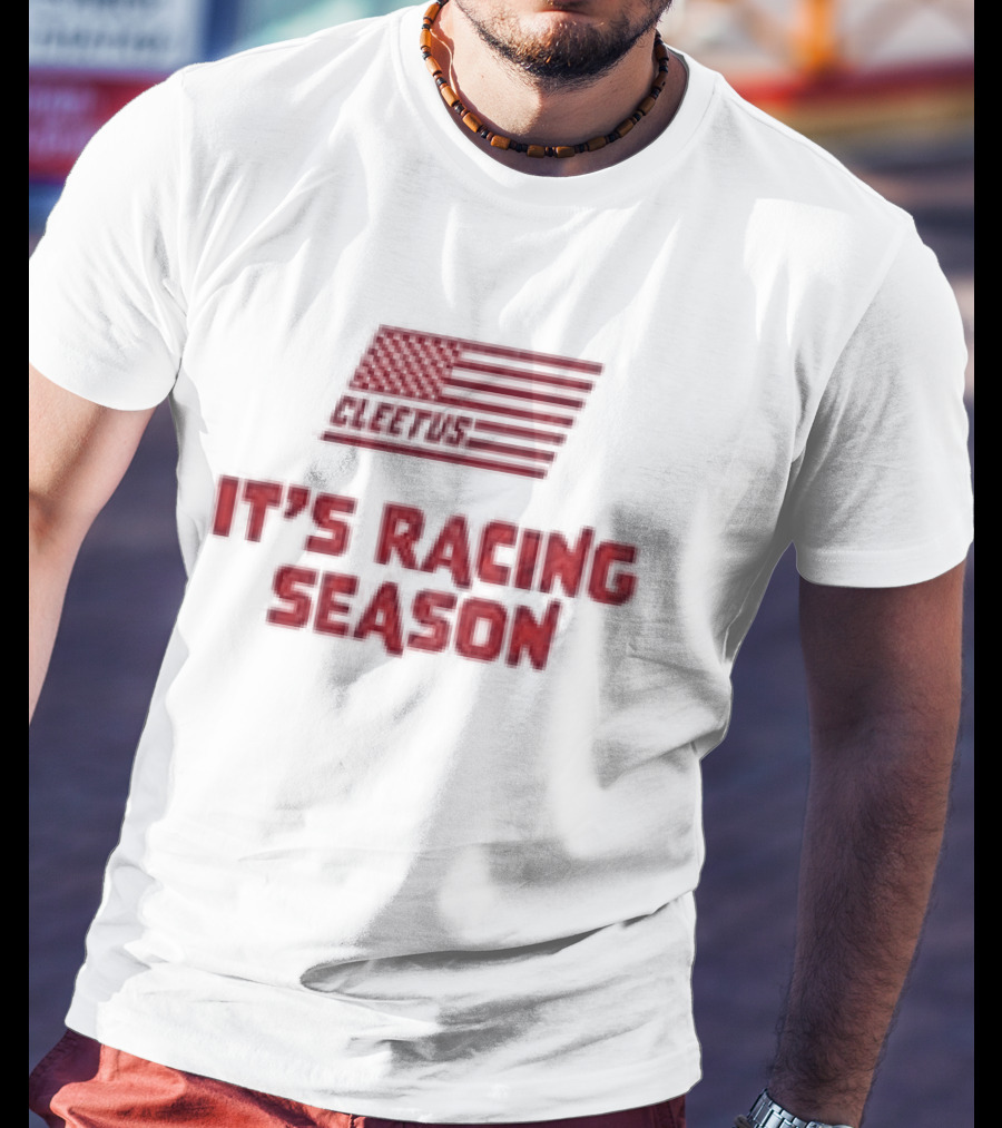 Cleetus Turbski It's Racing Season Checkered Flag Racing Fan T-Shirt