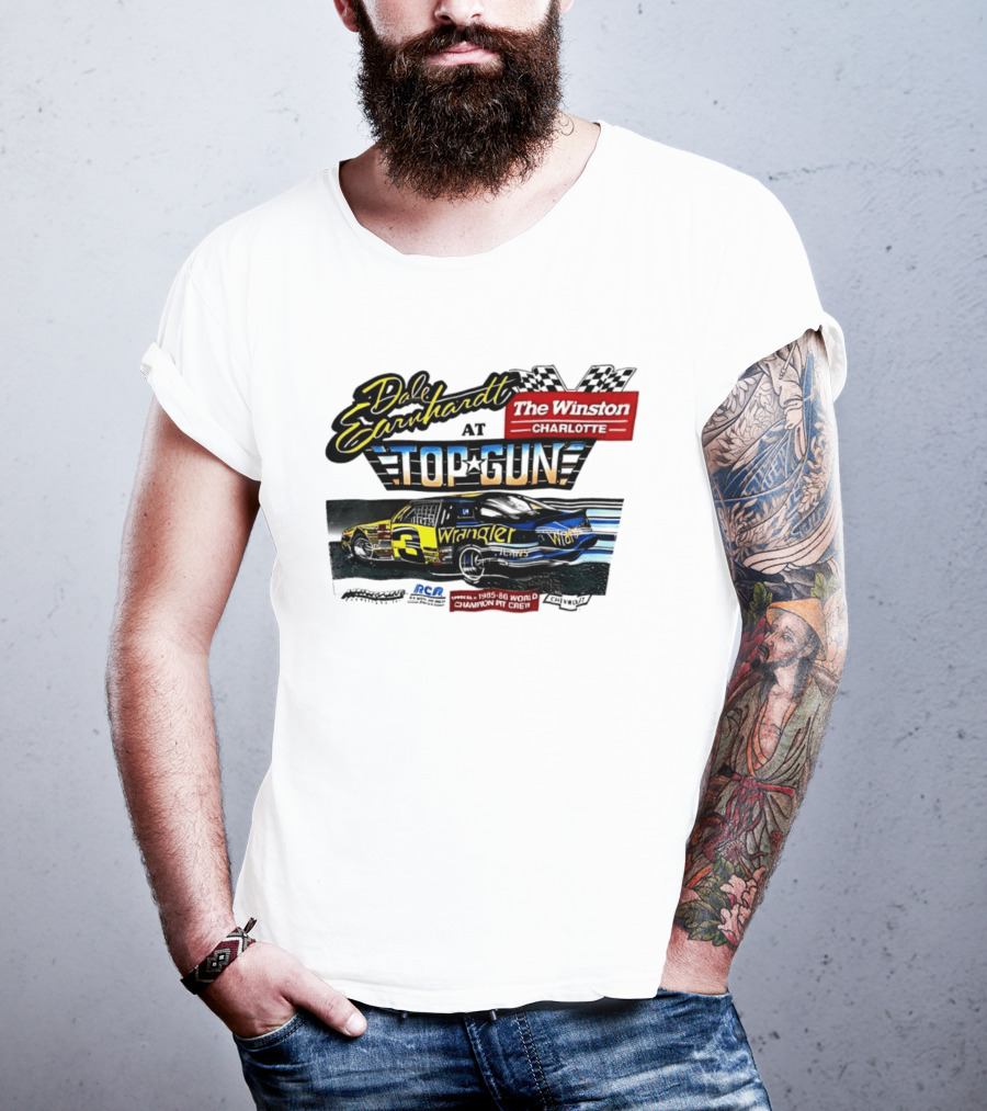Dale Earnhardt At Top Gun The Winston Charlotte Wrangler Racing T-Shirt