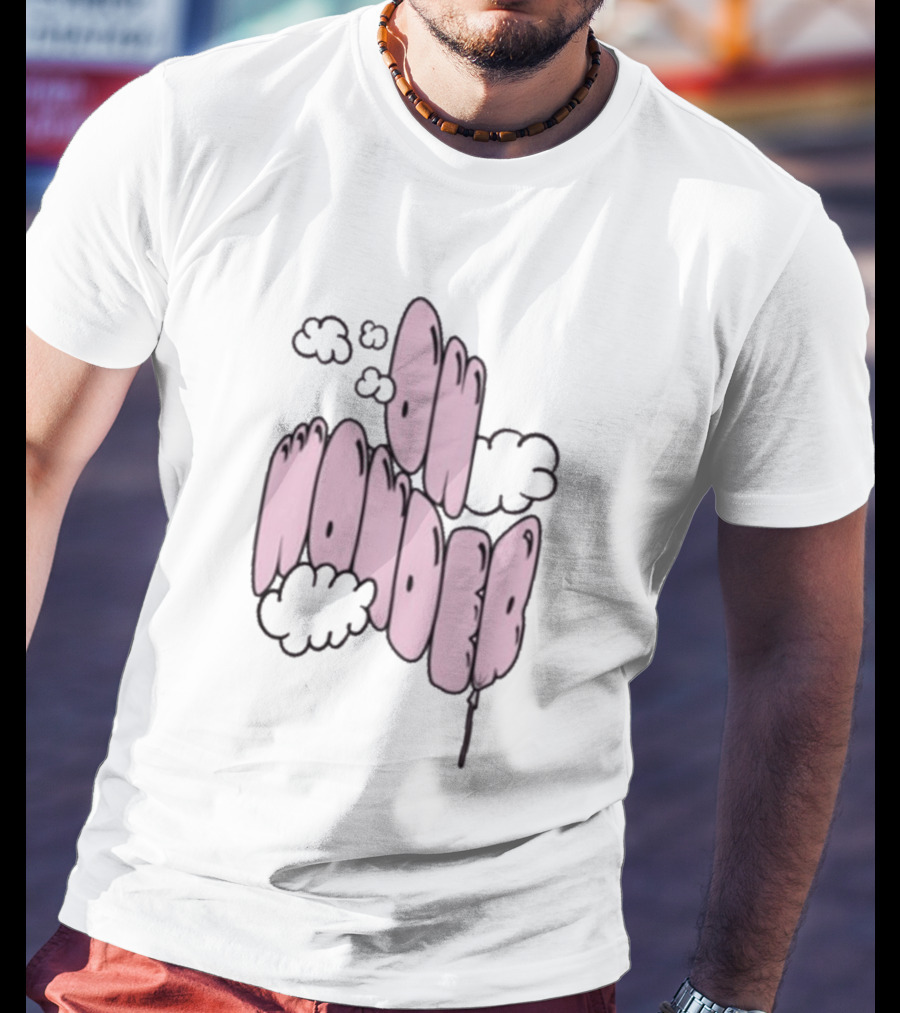 Oh Wonder Pink Balloon Text With Clouds T-Shirt