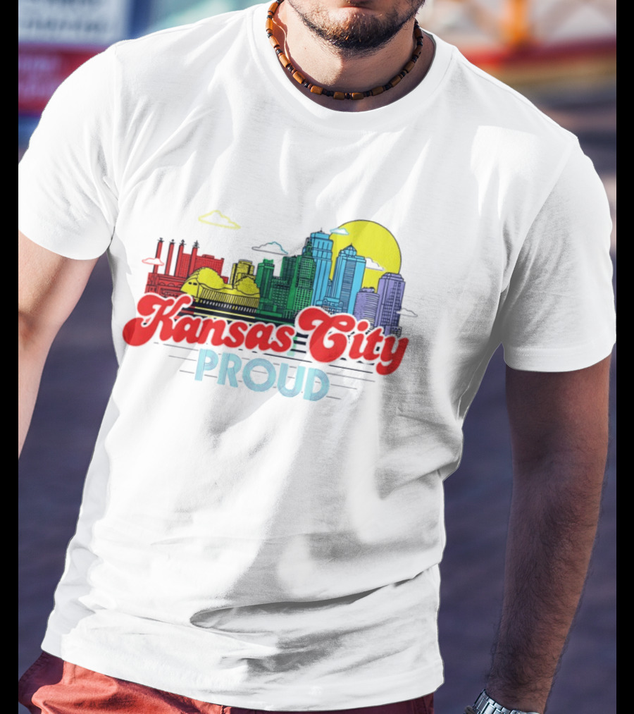 Kansas City Proud Skyline Colorful Urban Landscape T-Shirt