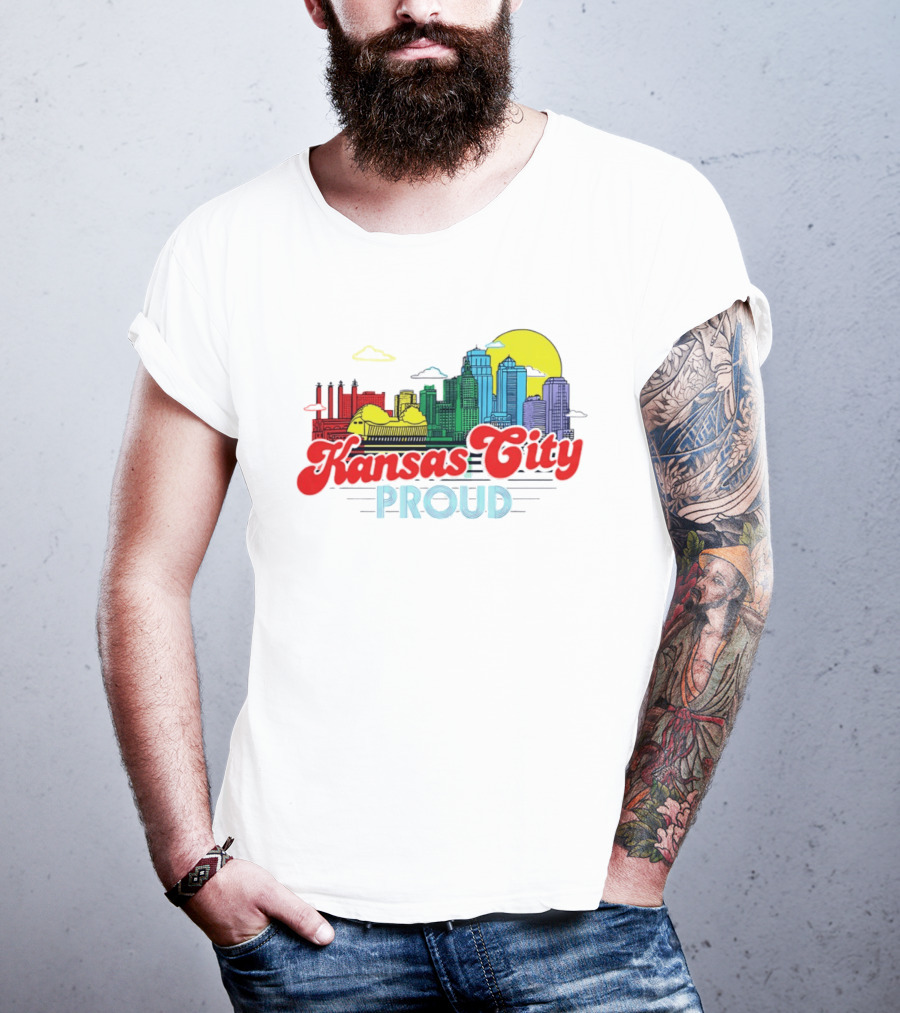 Kansas City Proud Skyline Colorful Urban Landscape T-Shirt
