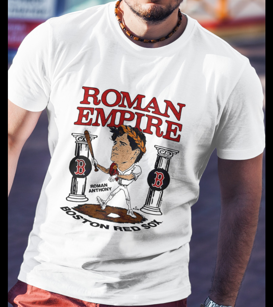 Roman Empire Boston Red Sox Roman Anthony Caricature Player T-Shirt