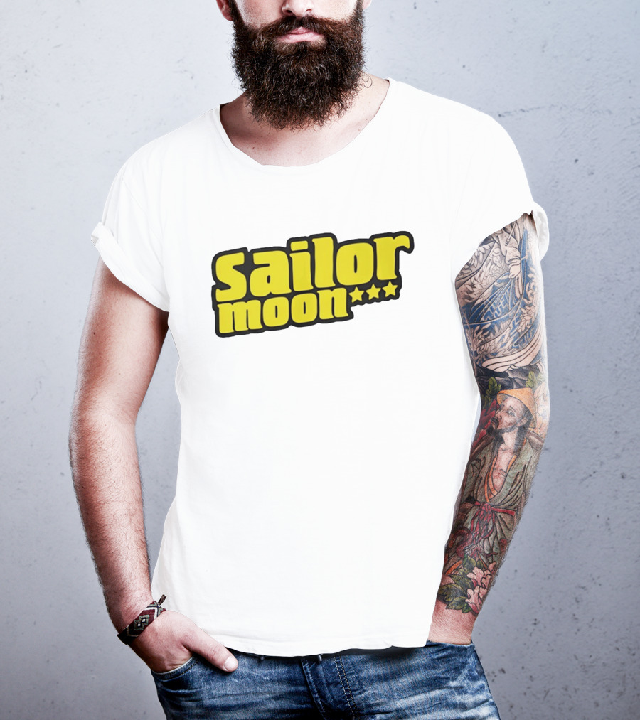 Sailor Moon Yellow Text With Stars T-Shirt