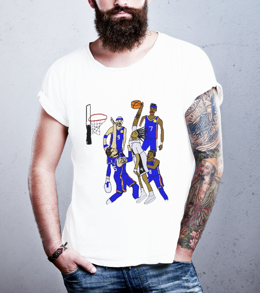 Stephon Castle Dunk Basketball Blue Team Number 4 Drawing T-Shirt