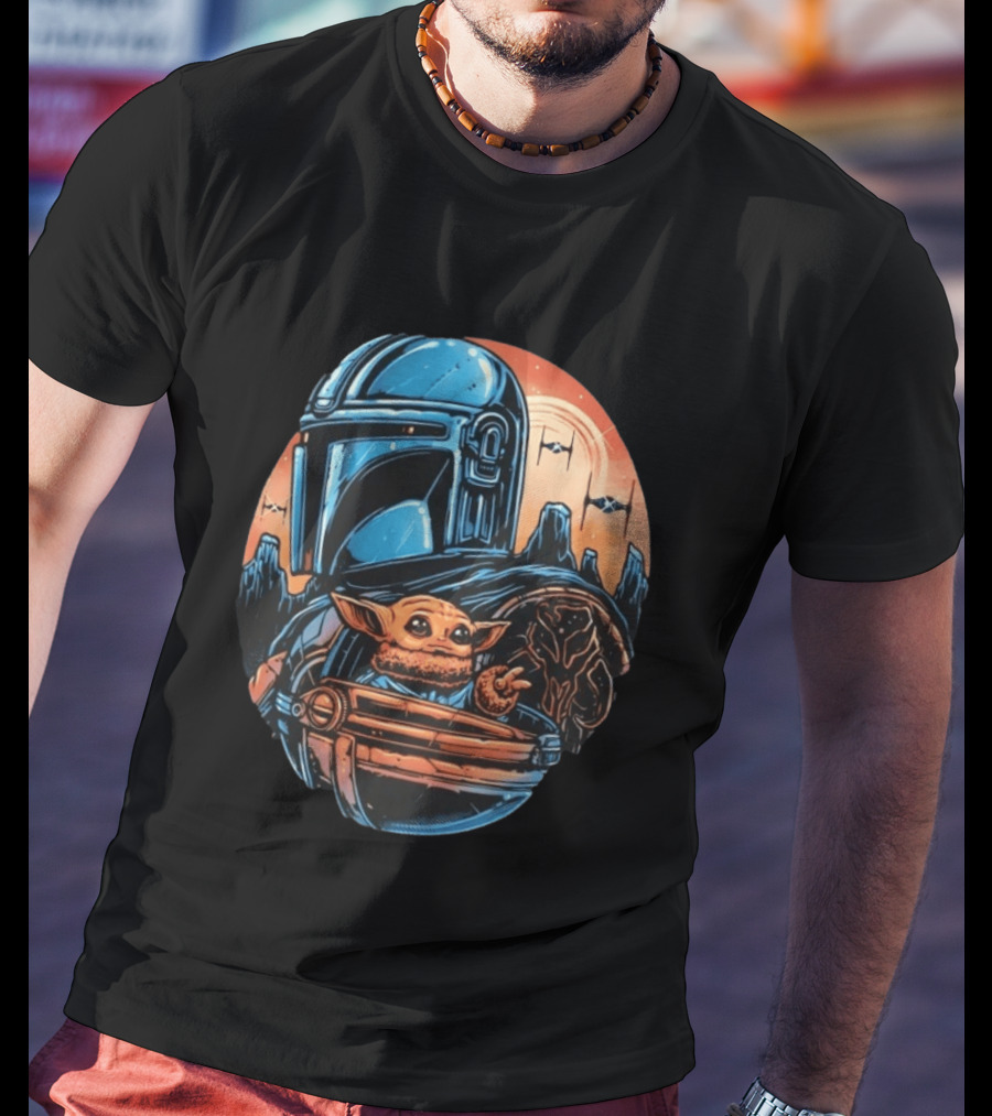 Din Djarin And Grogu Mandalorian Saga Rise Against The Empire T-Shirt