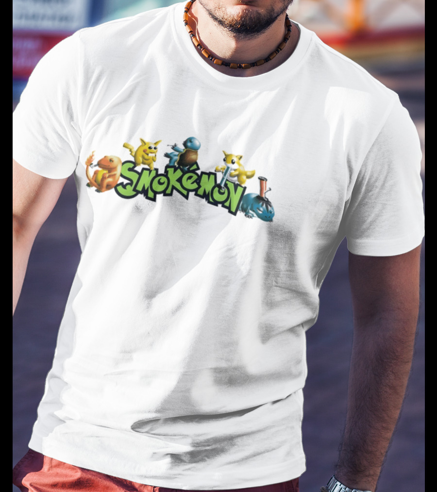 Smokémon Pikachu Squirtle Charmander Bulbasaur Pokémon Characters T-Shirt