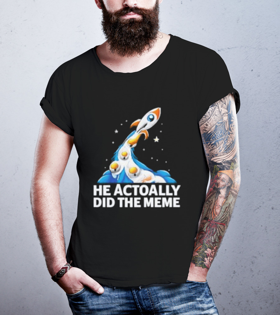 He Actoally Did The Meme Rocket Launch Planets T-Shirt