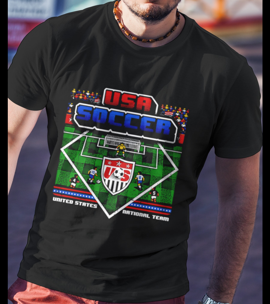 USA Soccer United States National Team 8 Bit Retro Players T-Shirt