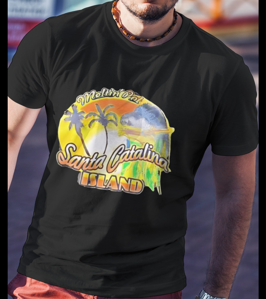 Meltin Pot Santa Catalina Island Palm Trees Ocean Sunrise T-Shirt