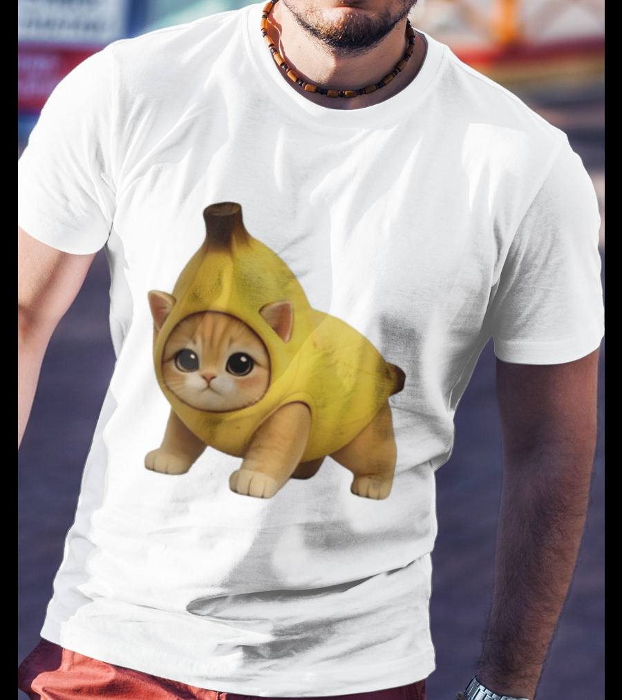 Banana Kitty Cute Cat In Fruit Costume T-Shirt