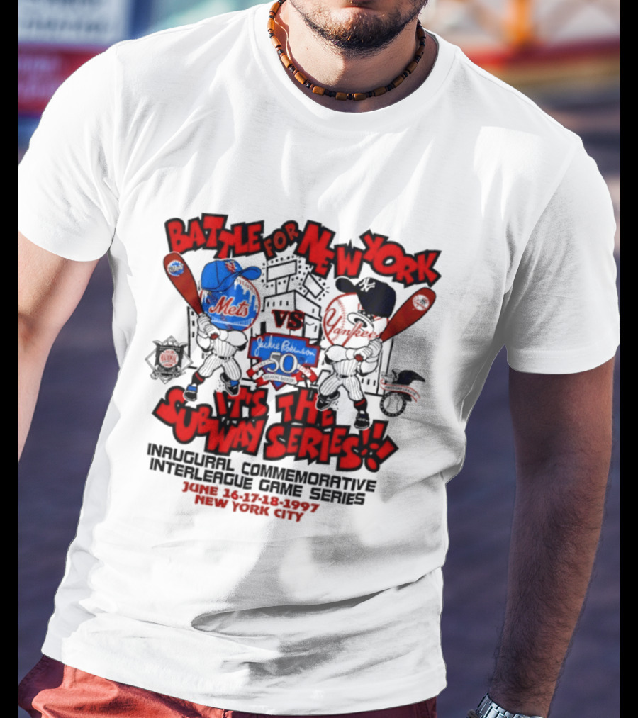Battle For New York Vs It's The Subway Series Unpoliced Combative Interleague Game Series New York City T-Shirt
