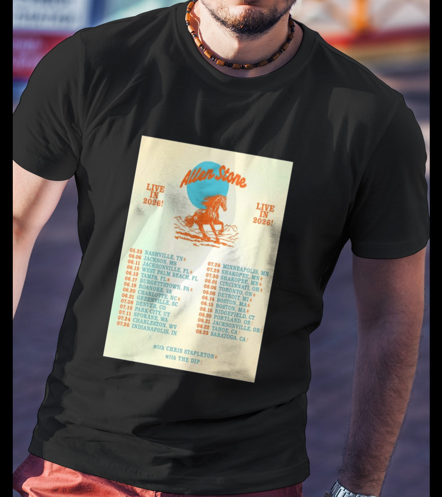 Allen Stone Live In 2026 Tour Dates With Chris Stapleton And The Dip T-Shirt