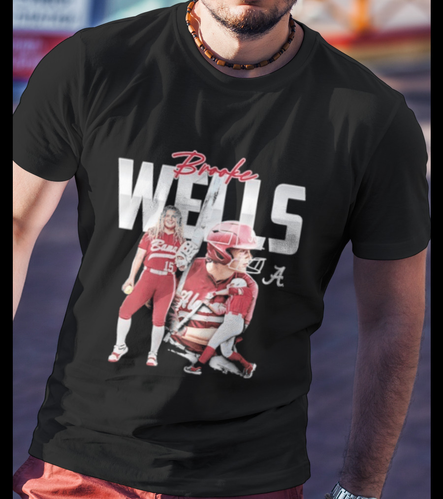Brooke Wells Alabama Softball Crimson Tide Player Collage T-Shirt
