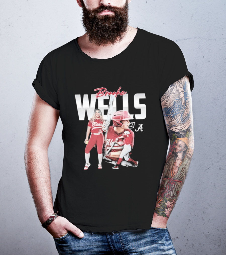 Brooke Wells Alabama Softball Crimson Tide Player Collage T-Shirt