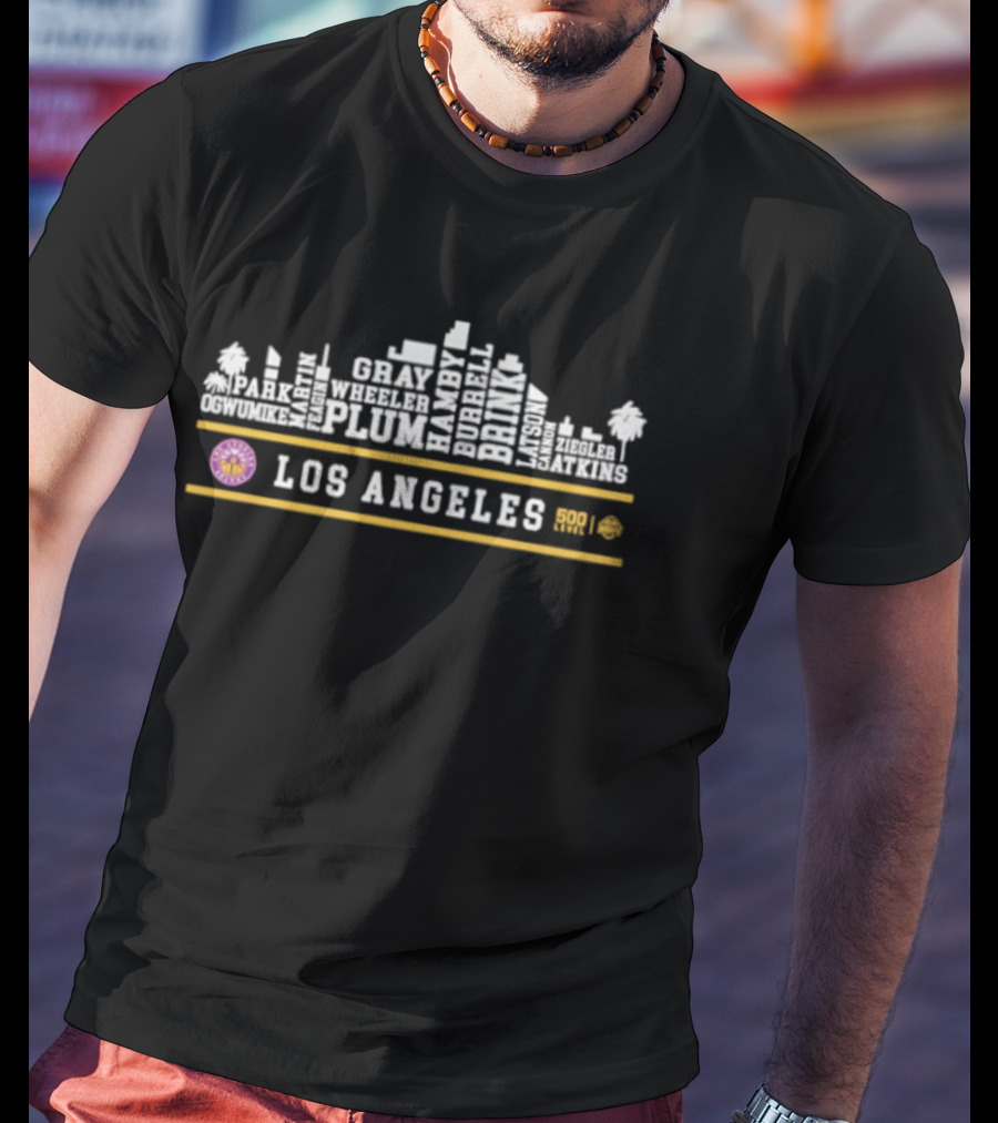 Los Angeles Sparks 2026 Players Name Roster Skyline T-Shirt