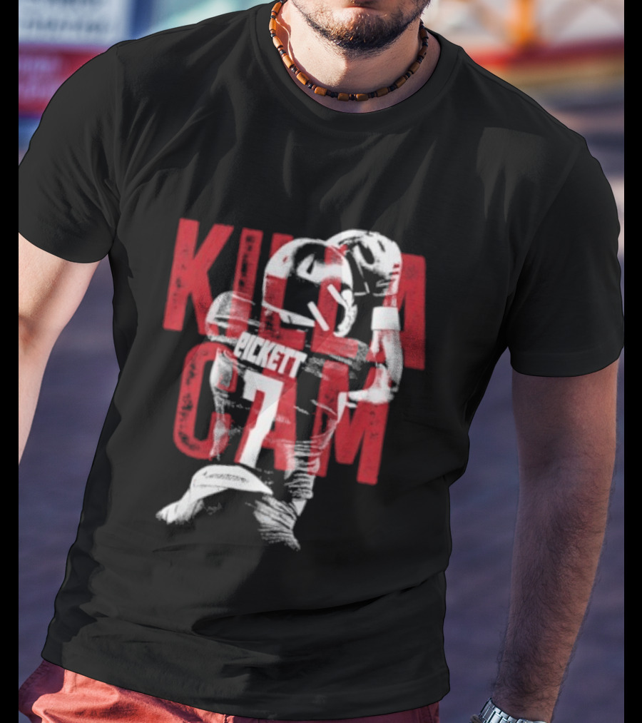 Killa Cam Pickett Kansas Jayhawks 7 Bitmap Overlay T-Shirt