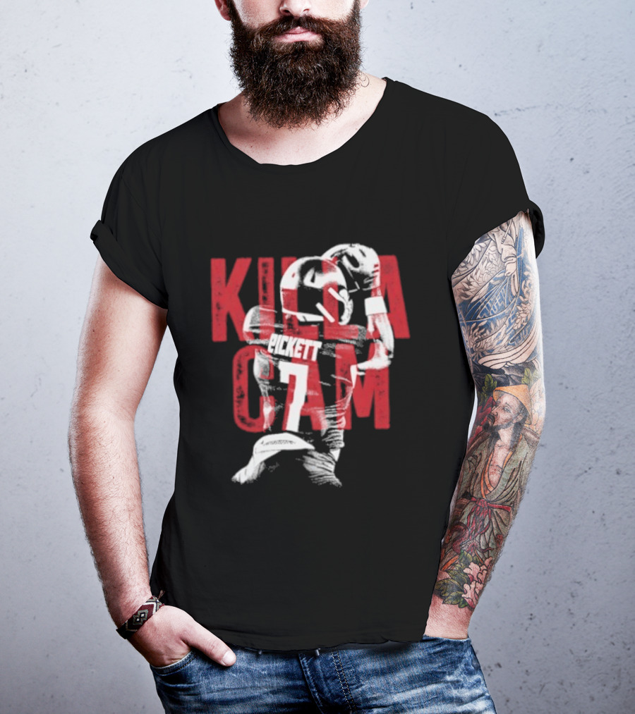Killa Cam Pickett Kansas Jayhawks 7 Bitmap Overlay T-Shirt