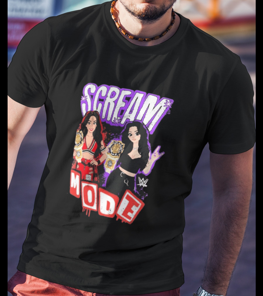 Scream Mode Paige Vs Brie Bella Cartoon WWE Champions T-Shirt