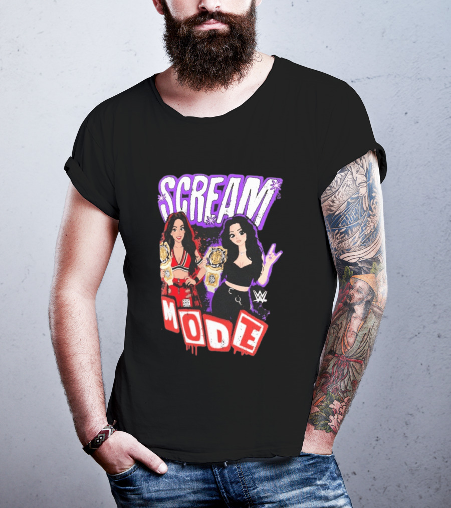 Scream Mode Paige Vs Brie Bella Cartoon WWE Champions T-Shirt