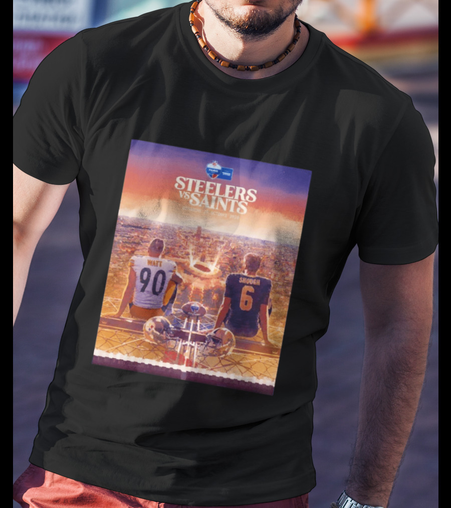 Steelers Vs Saints Paris Game Dimanche 25 Octobre 2026 Watt Shough T-Shirt