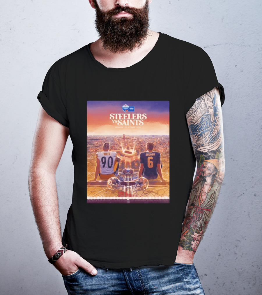Steelers Vs Saints Paris Game Dimanche 25 Octobre 2026 Watt Shough T-Shirt