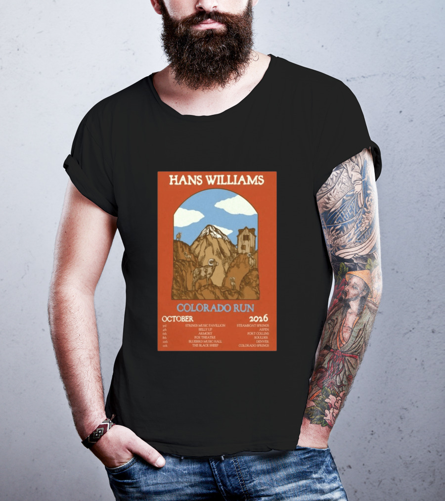 Hans Williams Colorado Run October 2026 Steamboat Springs Aspen Fort Collins Boulder Denver Colorado Springs T-Shirt