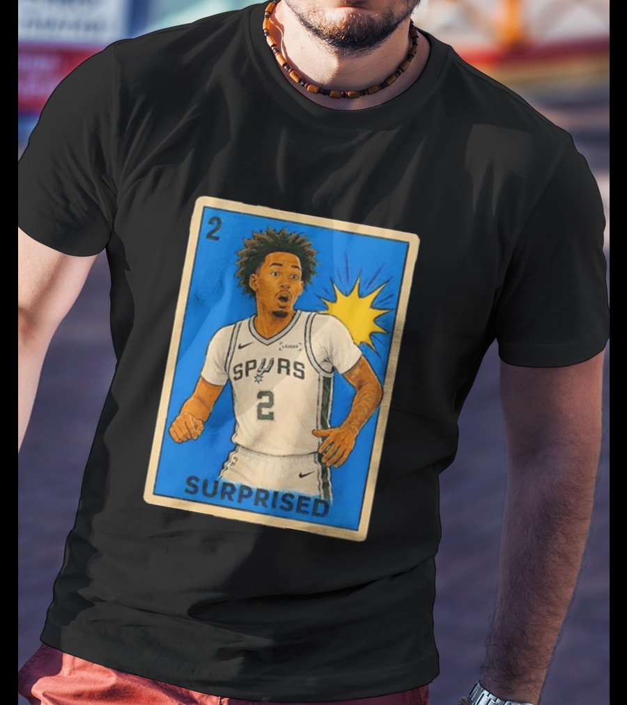 Surprised Dylan Harper Spurs Basketball Card T-Shirt
