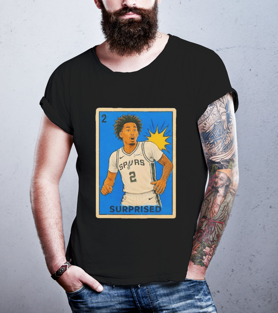 Surprised Dylan Harper Spurs Basketball Card T-Shirt