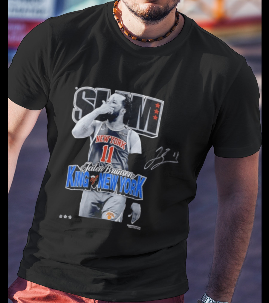 Slam Jalen Brunson King Of New York Knicks 11 Autographed Cover T-Shirt