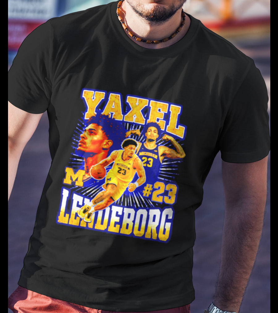 Yaxel Lendeborg Michigan Wolverines M #23 Basketball Player T-Shirt