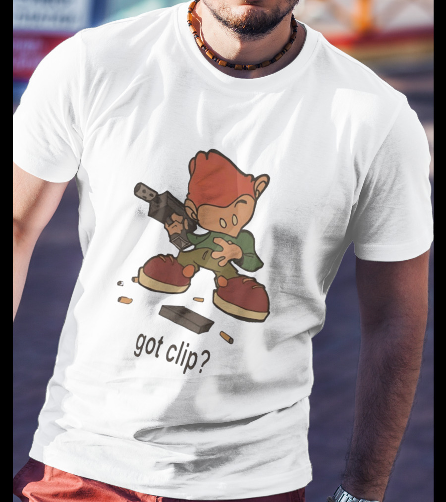 Pico Got Clip Gun Ammo Magazine Casings Retro Cartoon T-Shirt