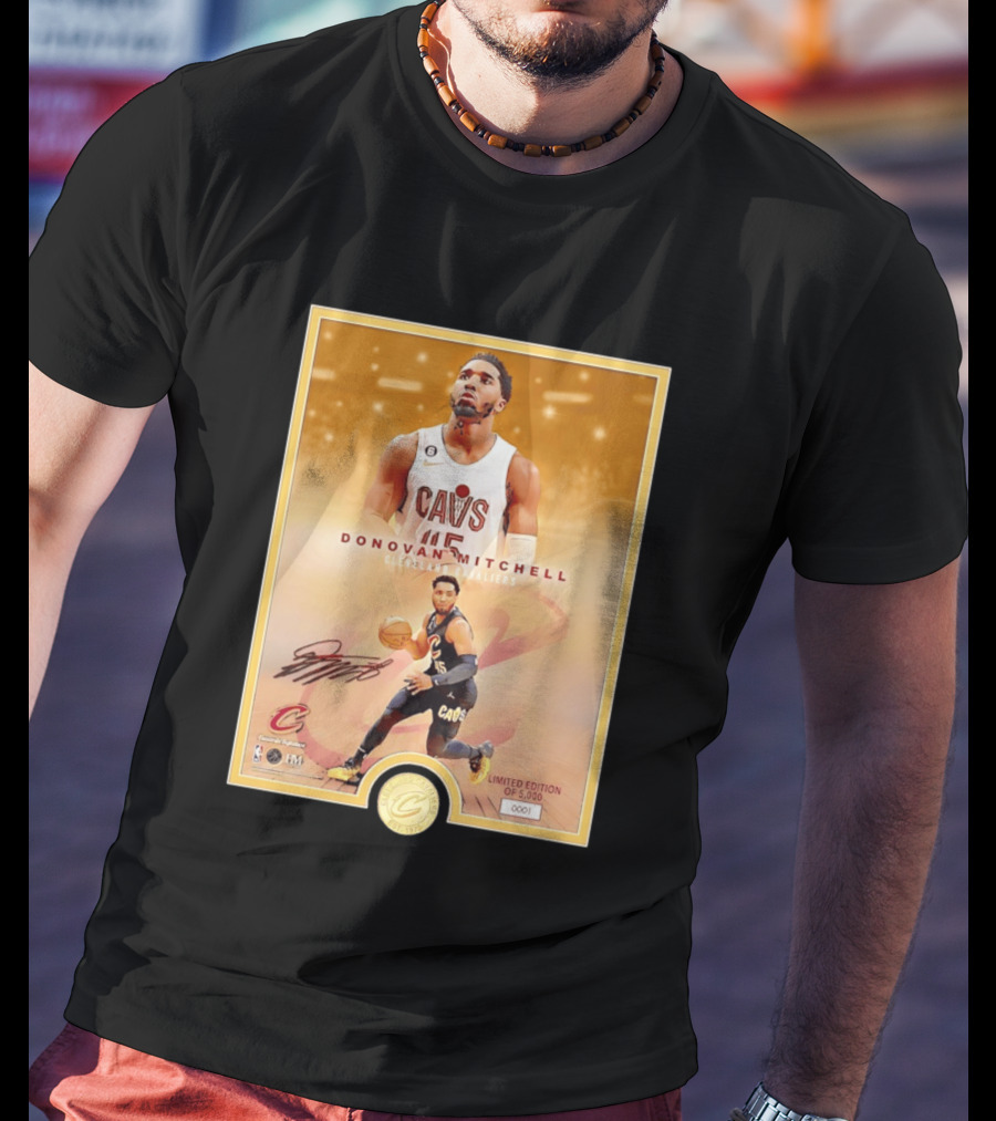 Donovan Mitchell Cleveland Cavaliers Limited Edition Bronze Coin Photo Mint T-Shirt