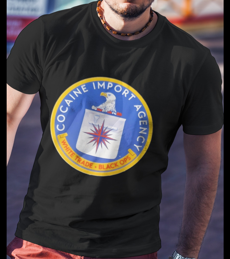 Cocaine Import Agency Eagle Emblem White Trade Black Ops T-Shirt