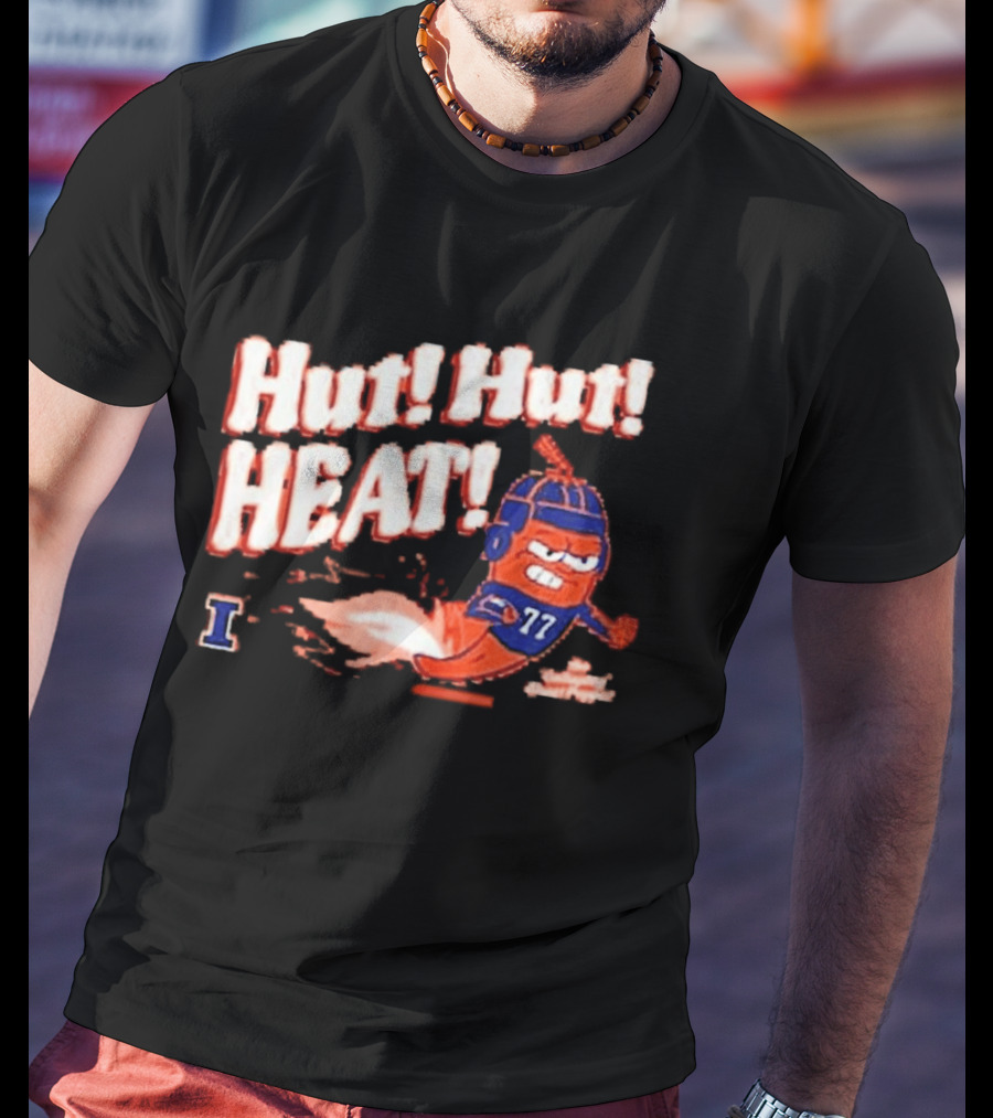Illinois Galloping Ghost Pepper Hut Hut Heat Football 77 T-Shirt