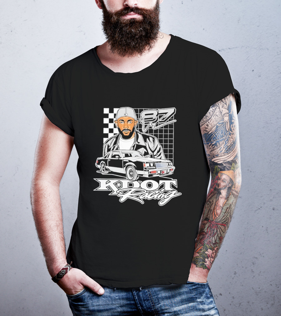 Kendrick Lamar K DOT Racing Graphic F7 Car Checkerboard T-Shirt