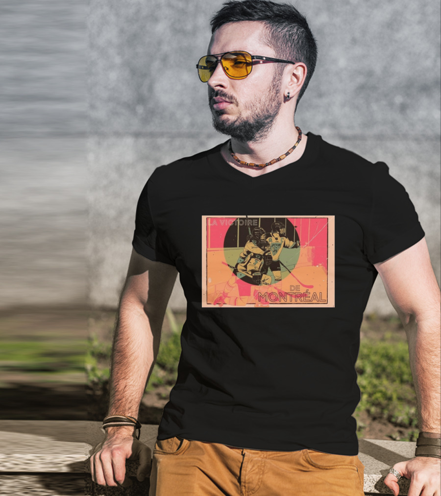 La Victoire De Montréal Hockey Vintage Pop T-Shirt