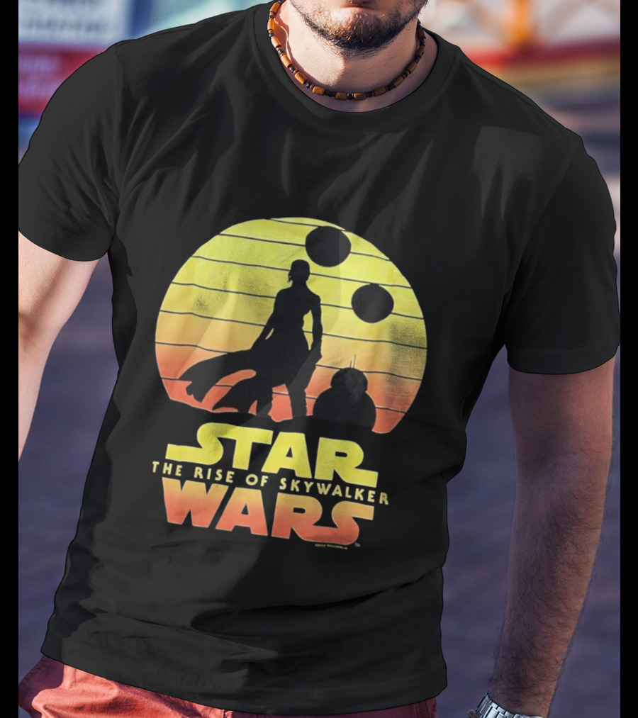 Star Wars The Rise Of Skywalker Silhouette Sunset Scene T-Shirt