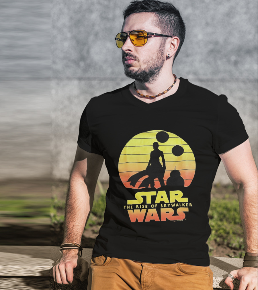 Star Wars The Rise Of Skywalker Silhouette Sunset Scene T-Shirt