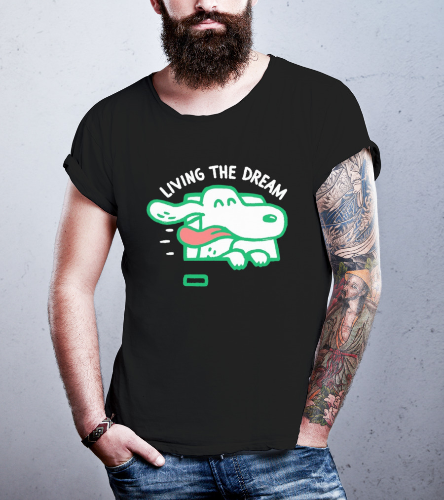 Living The Dream Dog Joyfully Enjoying Car Ride With Head Out The Window T-Shirt