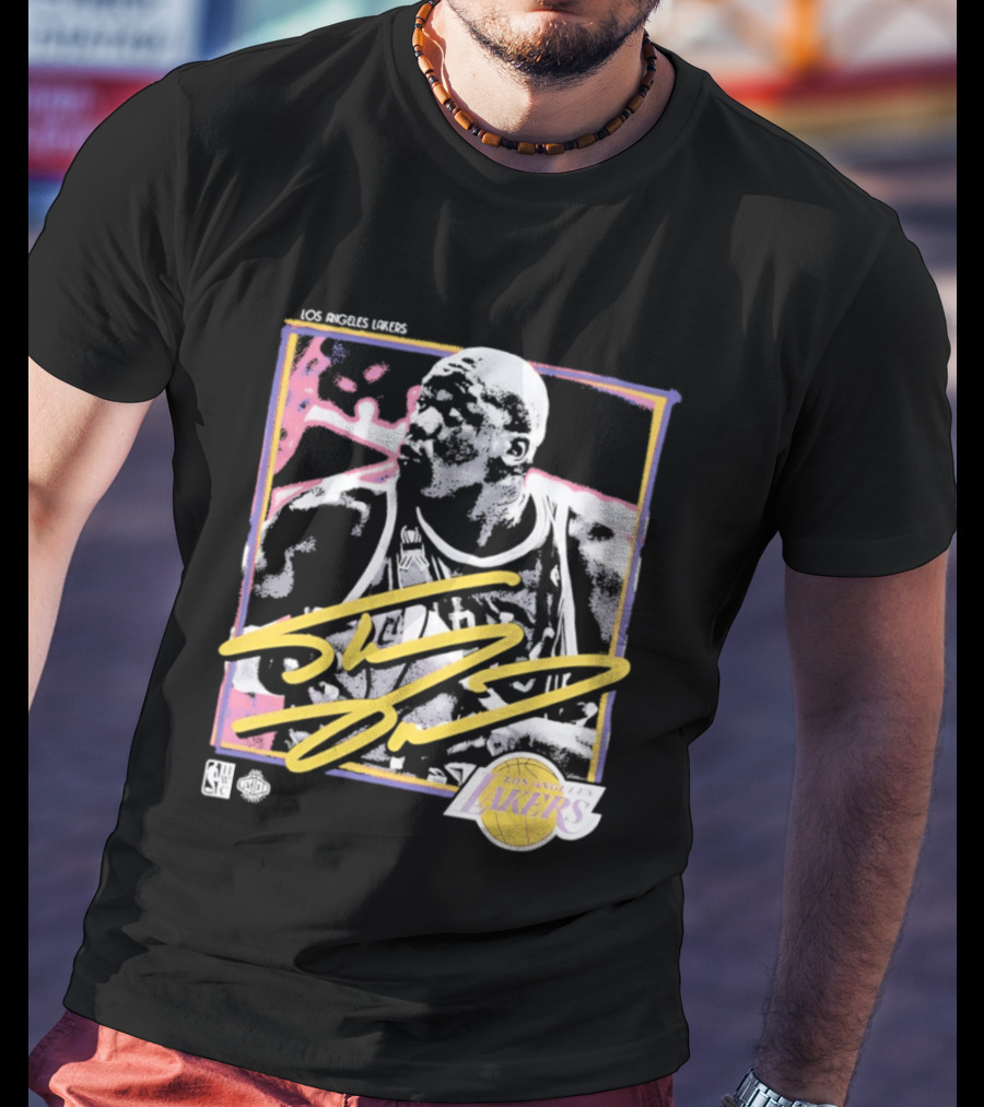Los Angeles Lakers Shaquille O'Neal 55 Signature NBA Official Merchandise T-Shirt