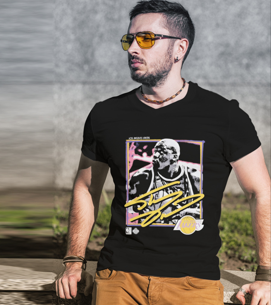 Los Angeles Lakers Shaquille O'Neal 55 Signature NBA Official Merchandise T-Shirt