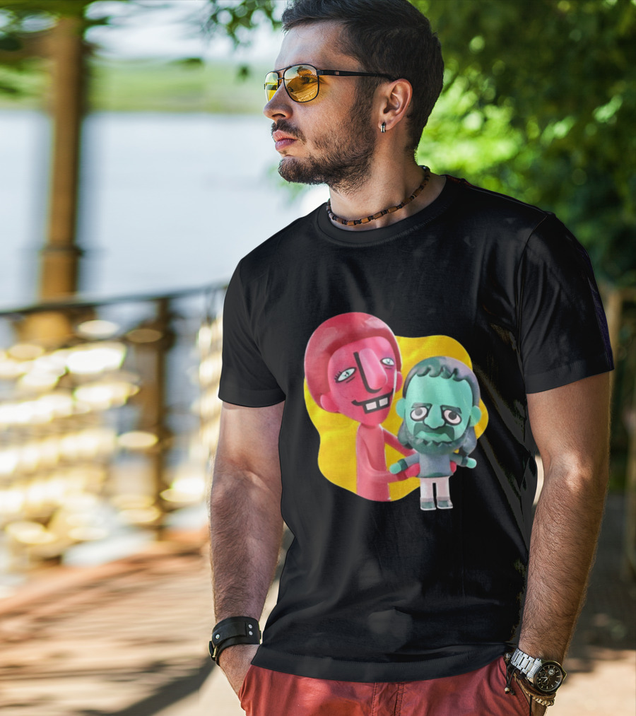 The Best Buds Colorful Character Figures Hugging Playful T-Shirt