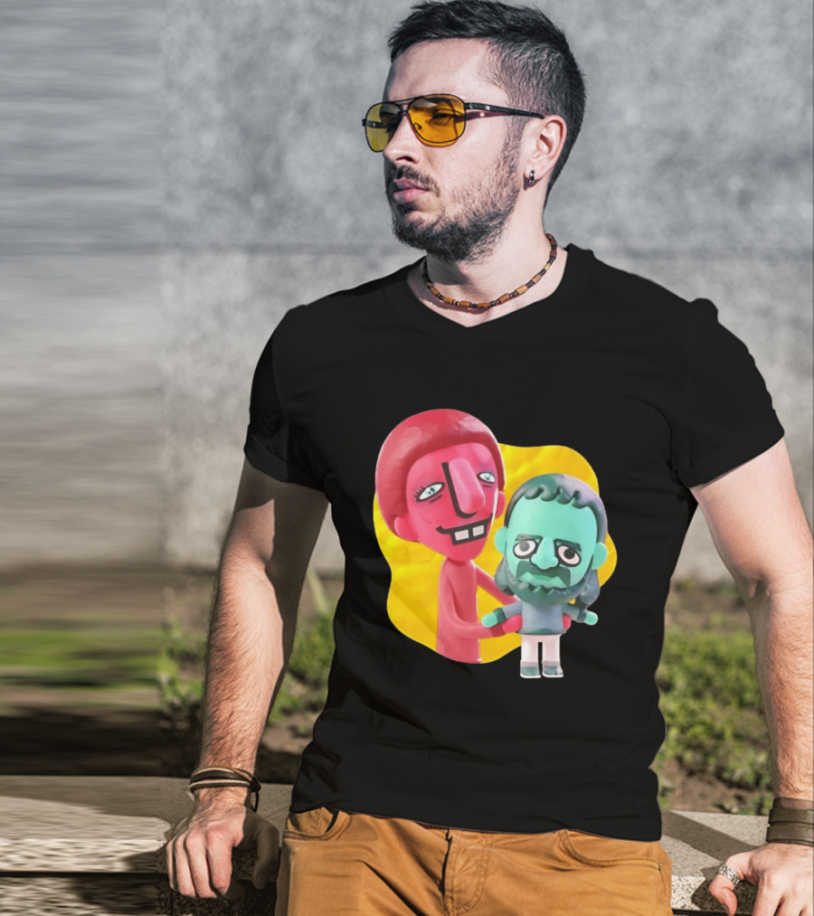 The Best Buds Colorful Character Figures Hugging Playful T-Shirt
