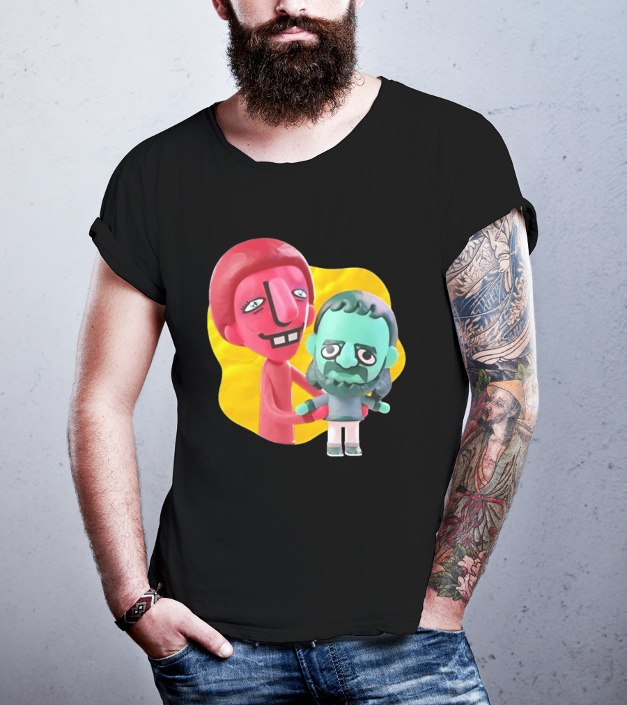 The Best Buds Colorful Character Figures Hugging Playful T-Shirt