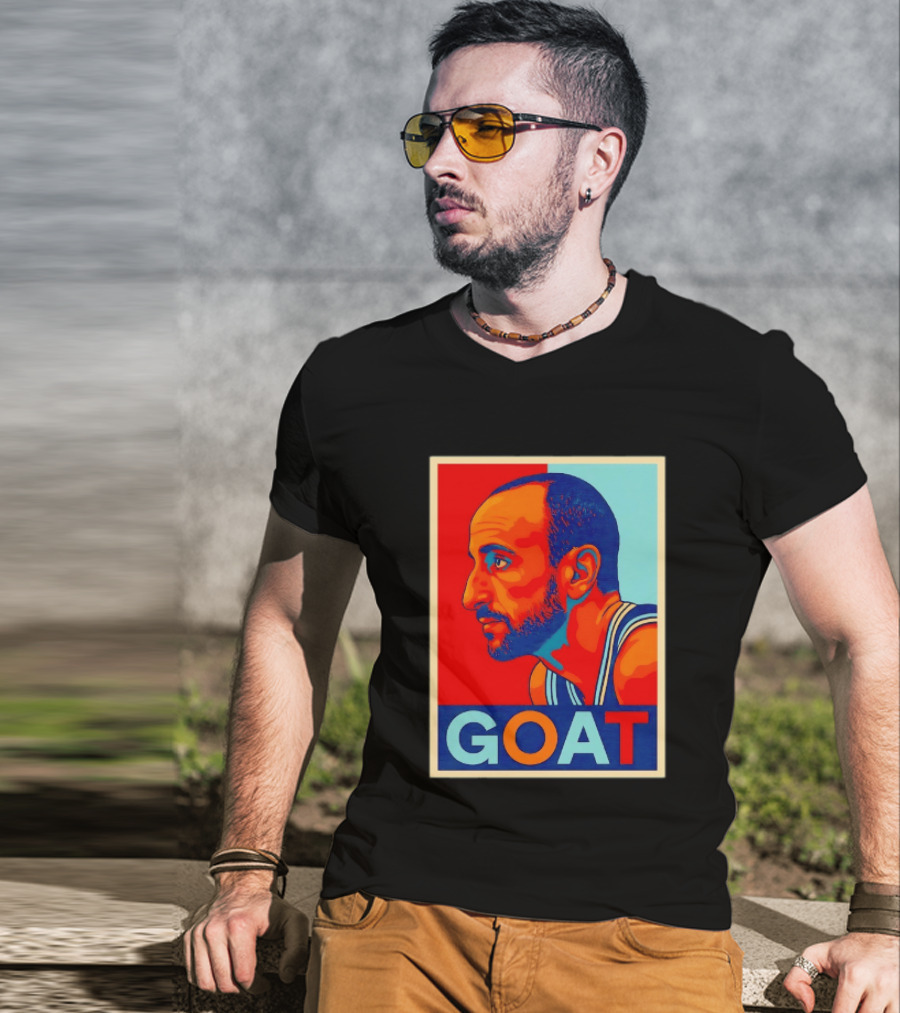 Manu Ginobili GOAT San Antonio Spurs 20 Retro Pop T-Shirt