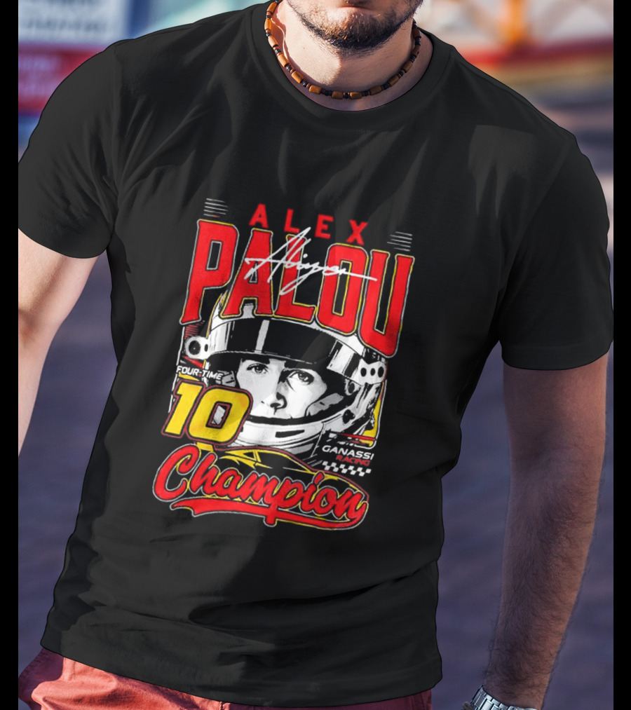 Alex Palou 10 Champion Racing Helmet Signature T-Shirt
