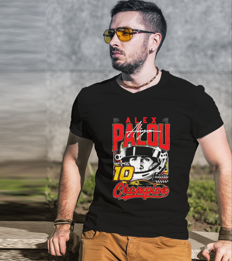 Alex Palou 10 Champion Racing Helmet Signature T-Shirt