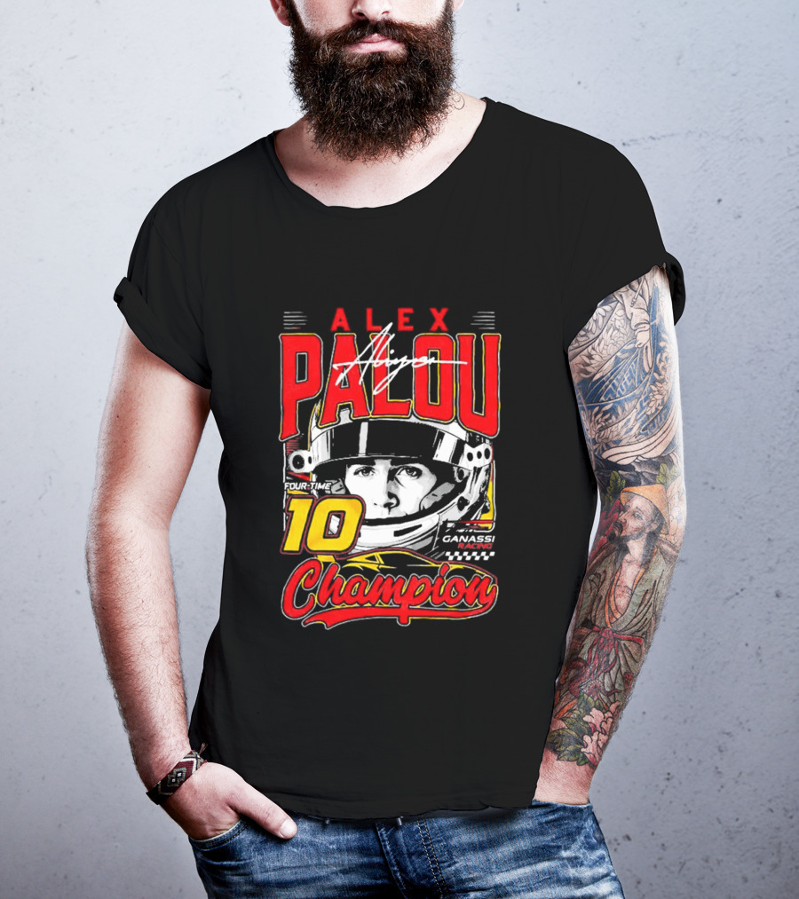 Alex Palou 10 Champion Racing Helmet Signature T-Shirt